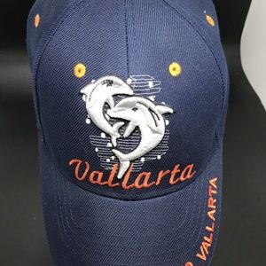 Puerto Vallarta Embroidered Hat One Size Blue & Orange